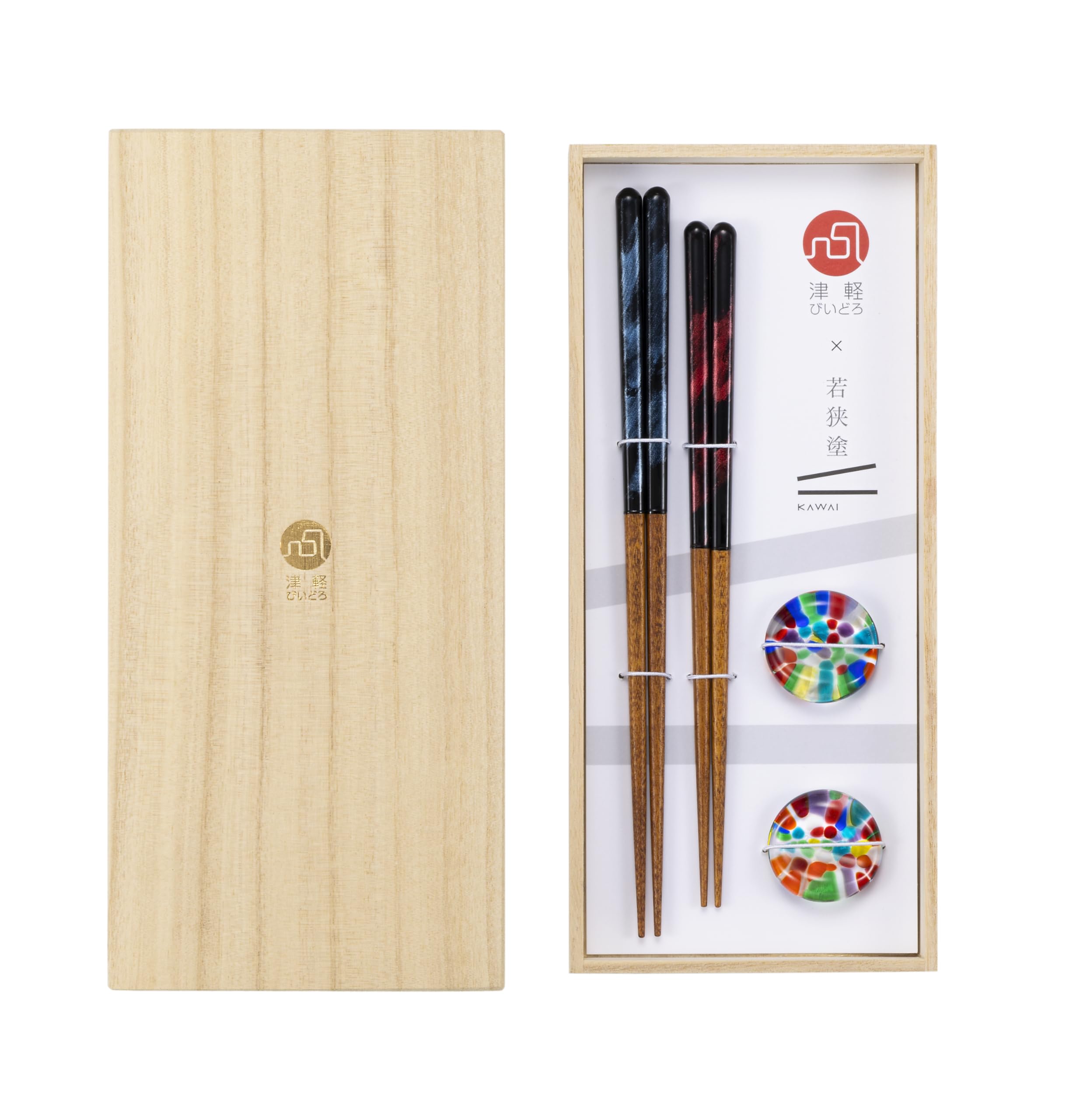 

ADERIA Vidro Wakasa Lacquer Chopsticks Nebuta Chopstick Rest Pair Set in Gift Box Made in Japan Pair Gift Set Present Gift for New Wedding Favor