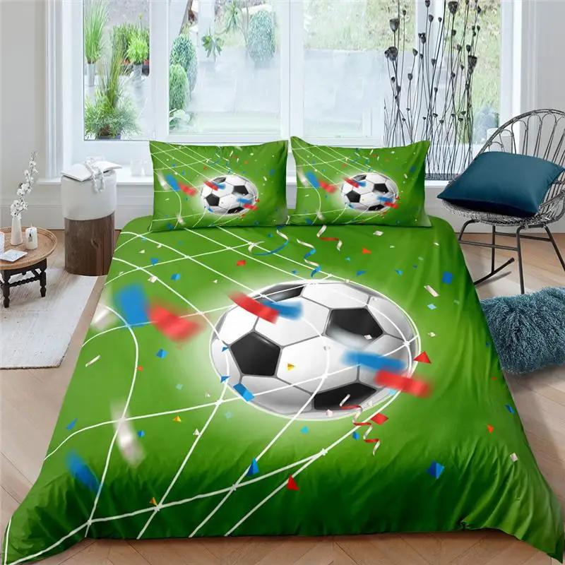 Football Bedding Set Printing Pillowcase Quilt Cover Soccert Duvet Covers Home Textiles Queen King Size Bed for Kids Teens Men