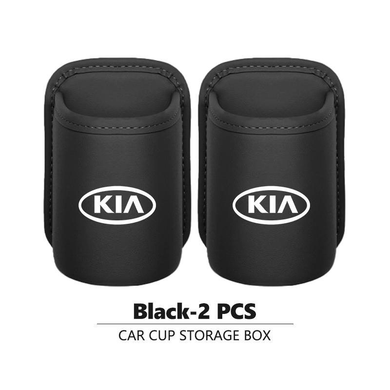 Leather Car Cup Holder Hang Drink Storage Box Accessorie For KIA K5 K2 Rio Optima Sportage Venga Sorento Stonic Forte
