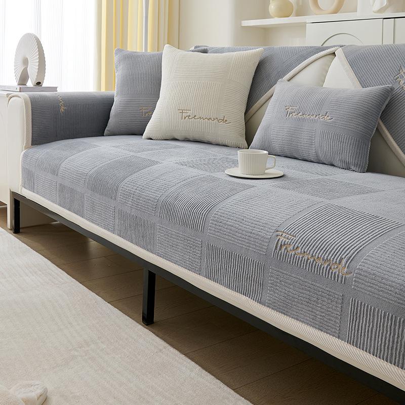 

Winter Milk Fleece Sofa Cushion Plush New Four-Season Universal Rabbit Fleece Sofa Cover Cloth Warm Fleece Seat Cushion 70*70cm