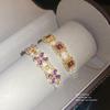 Vintage Flower Jewelry Bracelet With Zircon And Copper For Women Gift