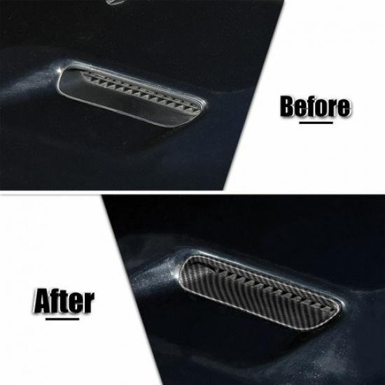 Kohlefaser Motorhaube Klimaanlagenauslass Blende für Dodge Challenger 2009-14