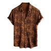 Men's Short Sleeved Shirt, Daily Fashion Printed Button Top, Chest Pocket Cardigan