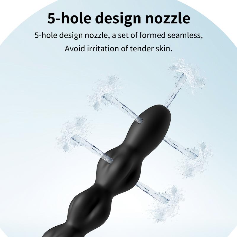 Contas Anais de Silicone Seringa para Enema 5 Furos Plug Anal Dilatador Bidé Chuveiro Vaginal Clitóris Jato de Água Mangueira de Limpeza Brinquedos Sexuais Gays