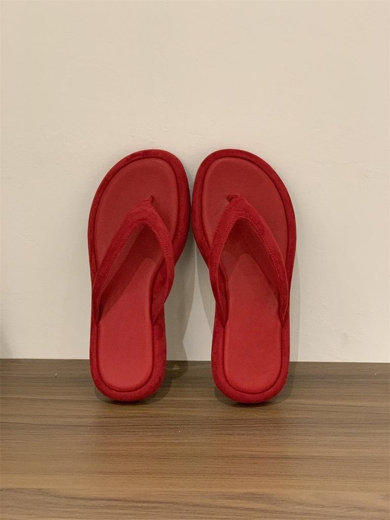 Korean version of simple and versatile slippers outer wear summer new flat-bottomed casual toe sandals fashion slippers women's beach shoes