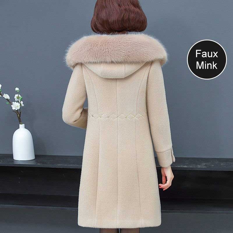 Kobiety w średnim wieku zimowy aksamitny płaszcz z norek jesień i zima 40 lat 50 kobiet w średnim wieku wełniana kurtka matki