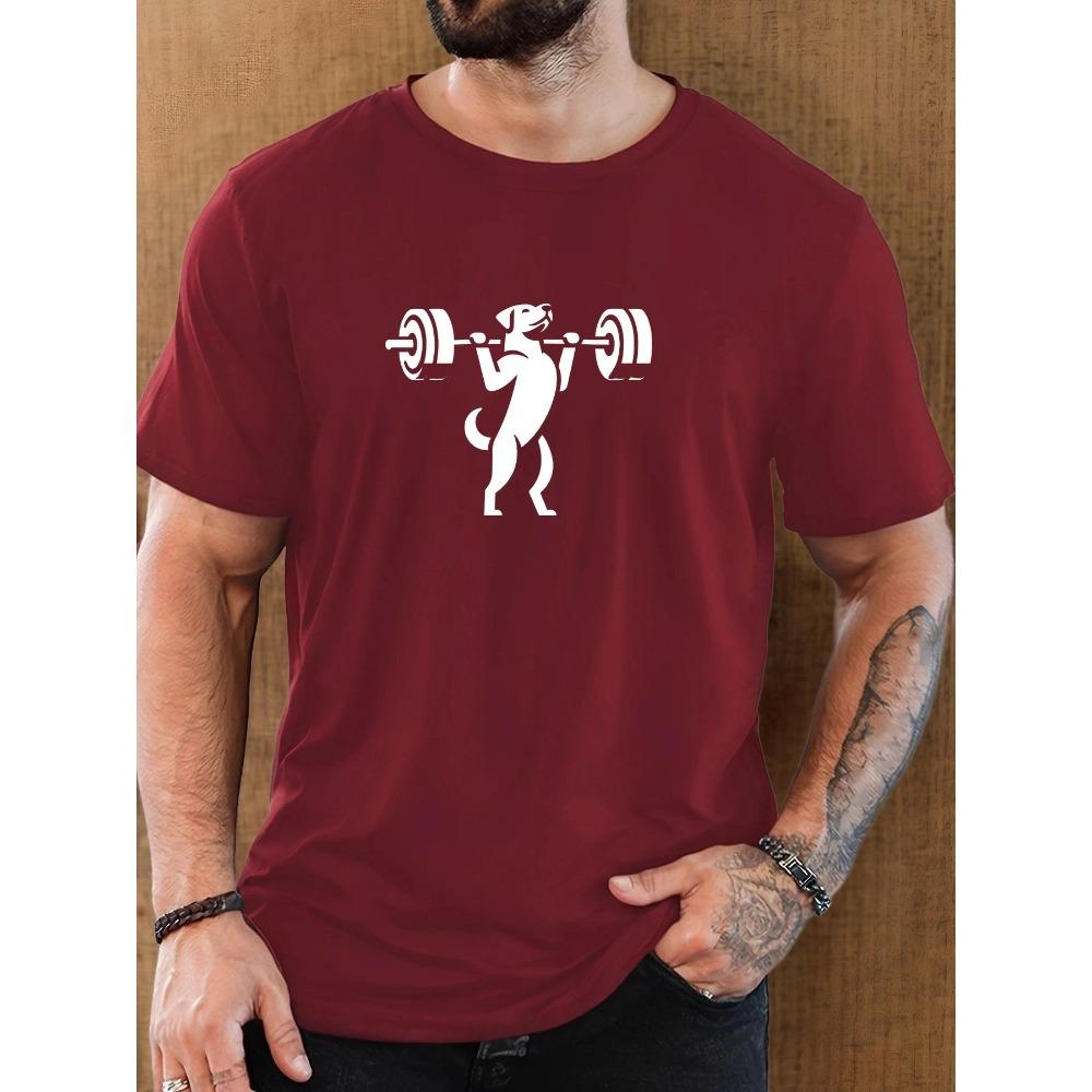 Summer Men's Cotton Oversized Tee English Letter Print Casual Streetwear Short Sleeve Breathable Round Neck