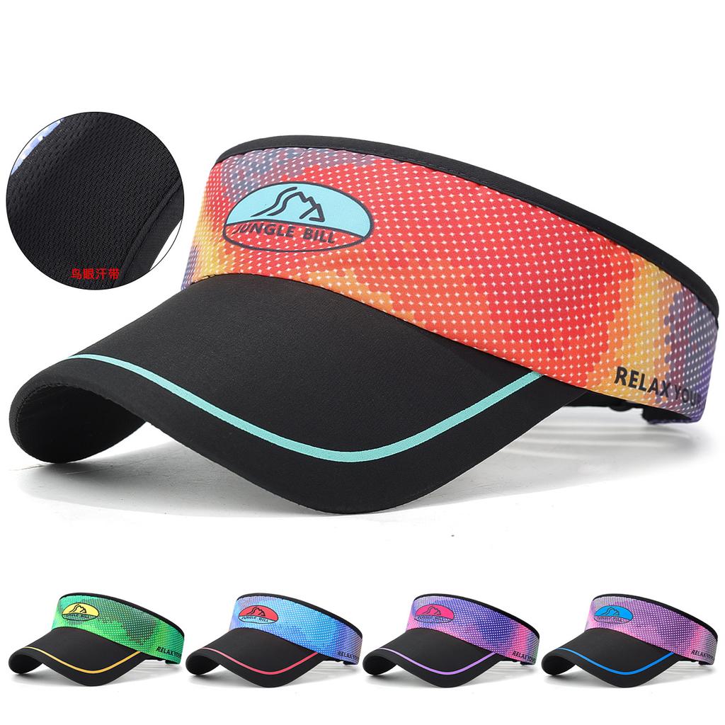 Original Summer Open-Top Hat Outdoor Quick-Dry Running Hat Colorful Printed Marathon Sun Hat