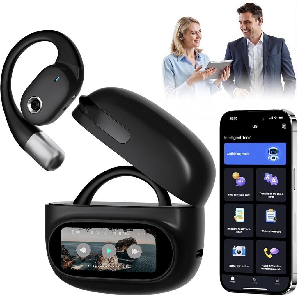 AI Translation Earbuds 164 Languages Translator Headphones Wireless Earphones Bluetooth 5.4 Headphones, Audifonos Traductores Translating Device