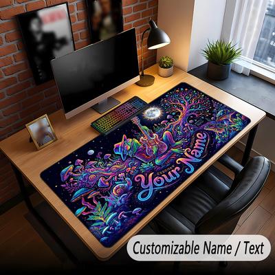 Fantasy Adventure Theme Custom Mouse Pad Personalized With Name Text Customized Desk Mat For Office Home Decor