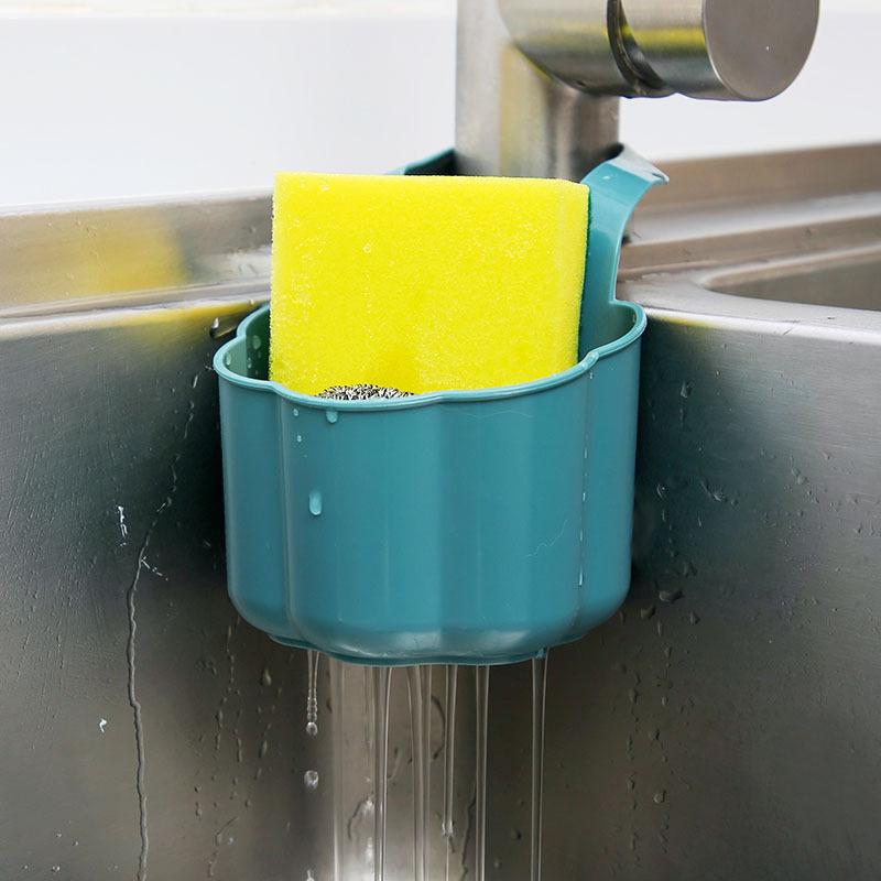 4pcs Kitchen Sink Drain Rack Soap Sponge Holder Hanging Storage Basket for Bathroom Adjustable Faucet Holder Kitchen Accessories