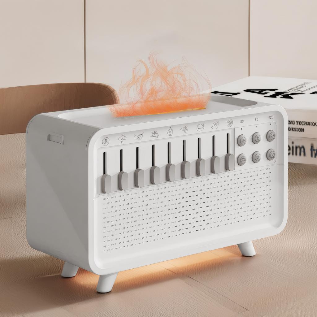 LED White Noise Machine Diffuser Air Aroma Diffuser Humidifier With 8 Nature Sounds Adjustable Night Light Bluetooth Speaker