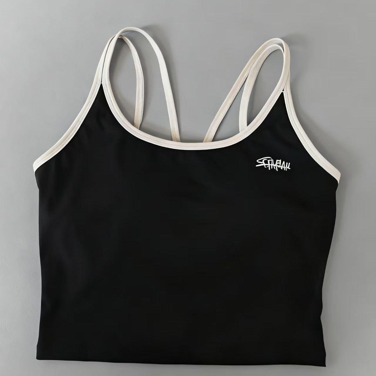 Retro American Cross-Back Yoga Sports Vest (BX056) S (40-50kg)