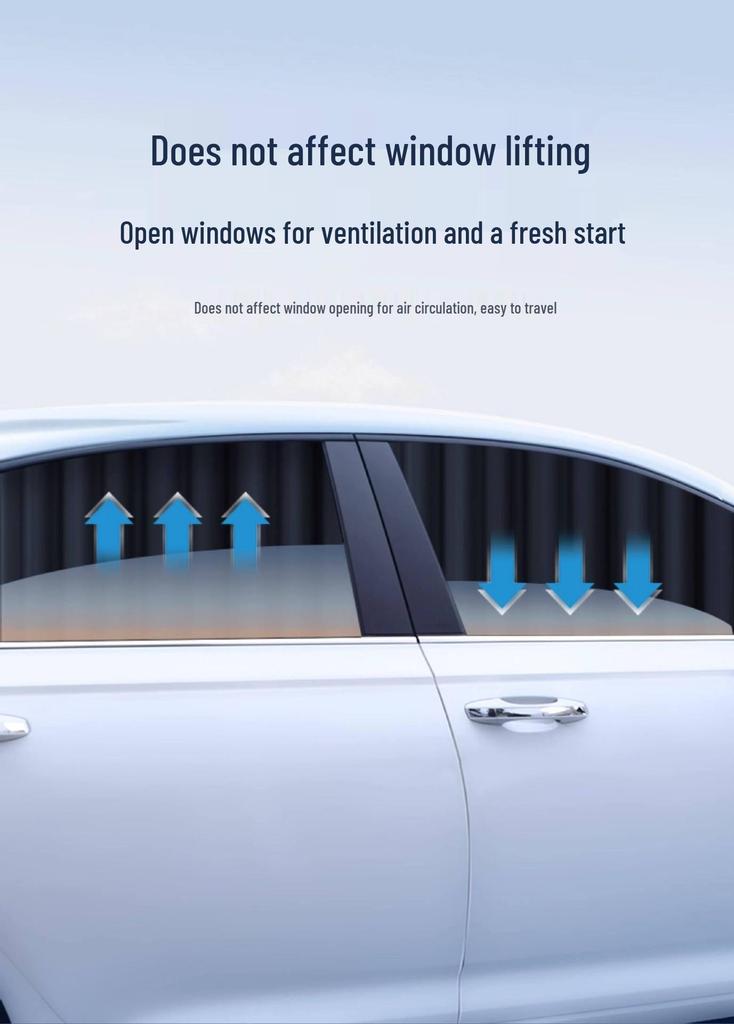 Magnetic Car Privacy Sunshade Curtains for Side Windows - Telescopic Sliding Track Design
