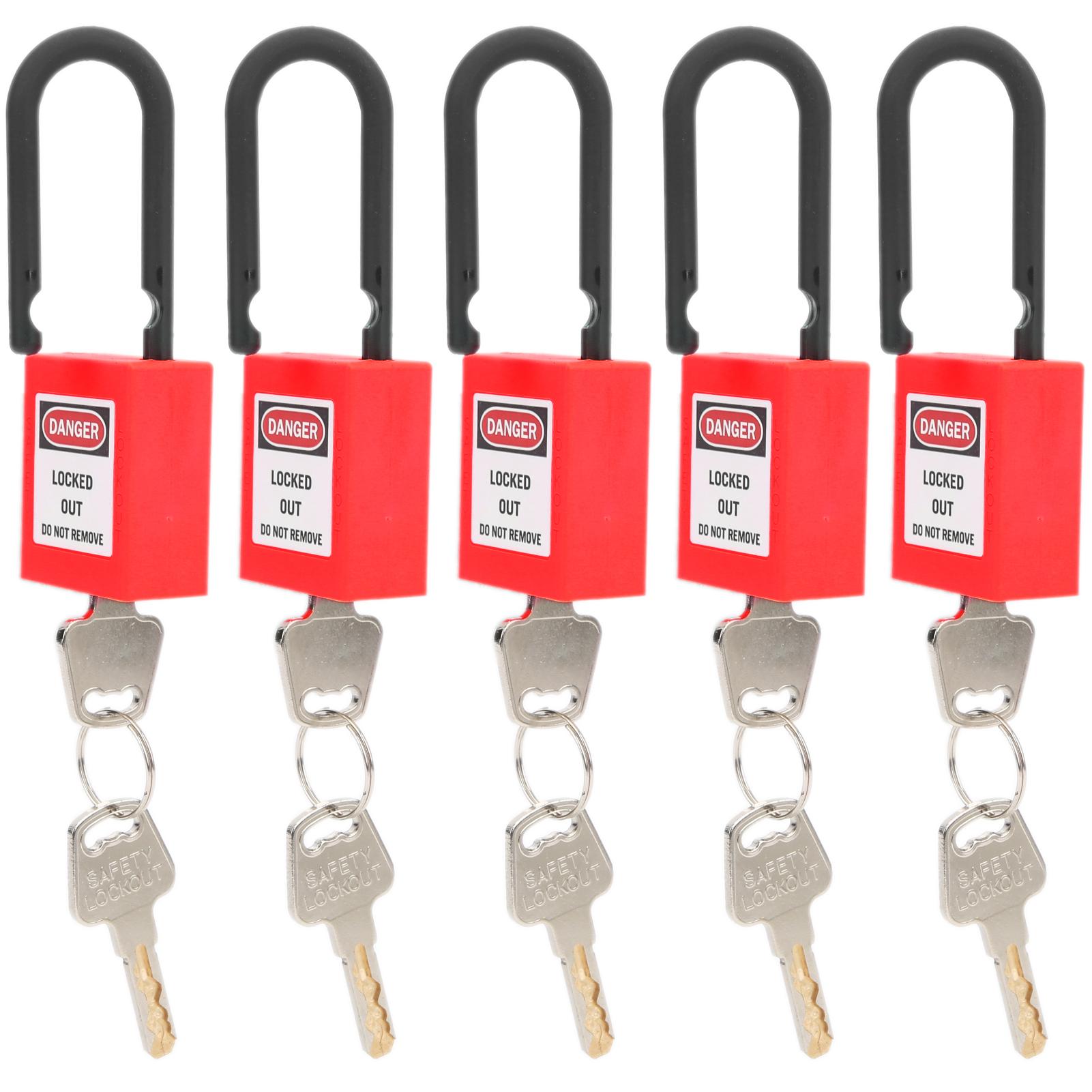 5 Sets Lockout Lock 38mm Nylon Engineered Dustproof Security Padlock for Industrial Site