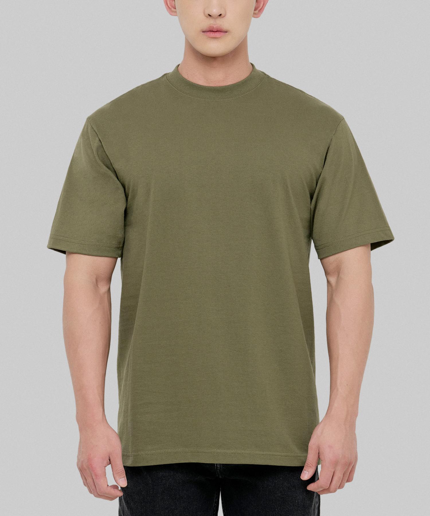 Shakawear 7.5Oz Max Heavyweight Plain Oversized Short Sleeve T-Shirt_Olive Green L