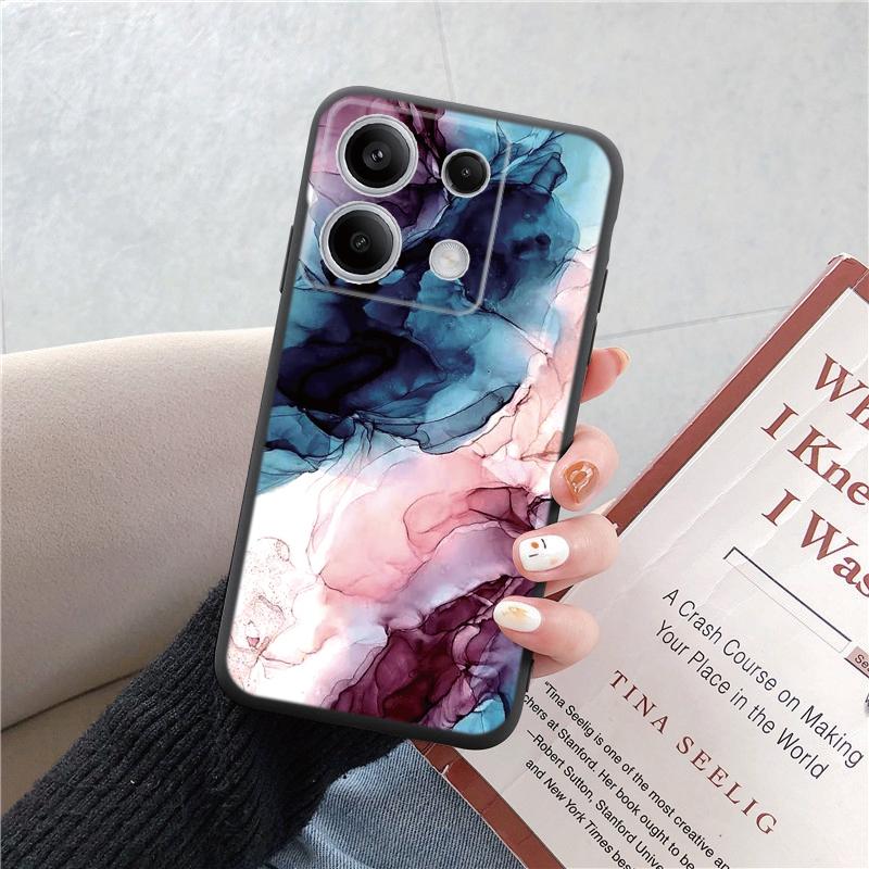 

Мягкий черный силиконовый чехол с мраморным рисунком для камеры Xiaomi Redmi, противоударный защитный резиновый чехол-бампер для чехлов Redmi Note 13 Pro 13C Redmi 13 4G