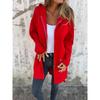 Fall Winter Women's Oversized Long Sleeve Hooded Mid-length Cardigan Coat Casual Fashion Outerwear for Women