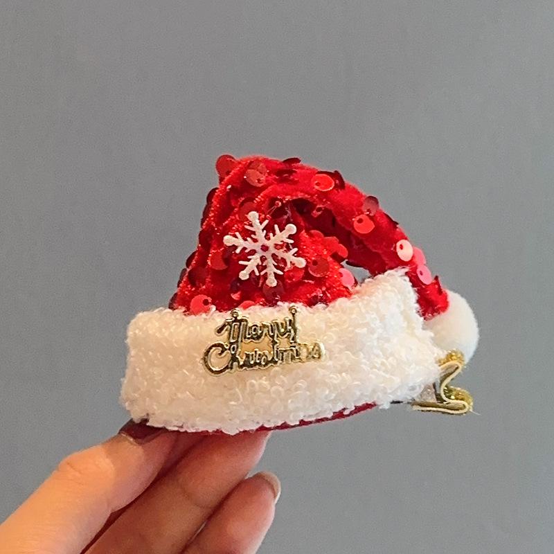 3D Christmas Hat Hairpin: Festive Bangs & Hair Clip