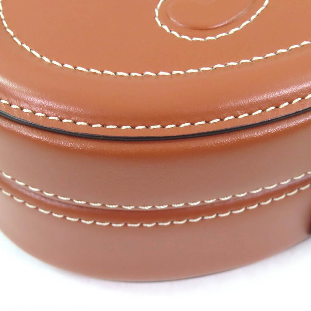 CELINE Handbag Oval Menodiaire Cuir Triomphe Smooth scarf skin Tan 198613 Used