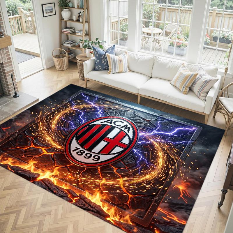 AC Milan Design Crystal Velvet Carpet Cozy Non?Slip Printed Rug For Bedroom Living Room Entrance