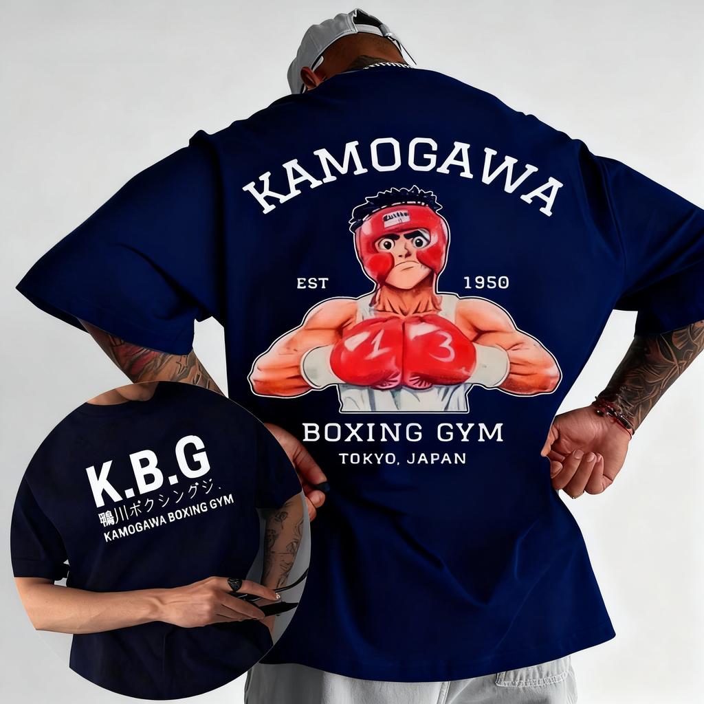 2025 Sommer Anime Hajime No Ippo Kamogawa Boxstudio 100% Baumwolle Nach T-Shirt Herren Makunouchi Takamura KGB Kleidung Streetwear