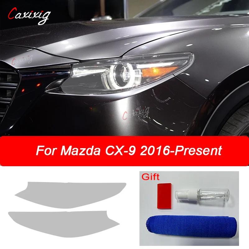 For Mazda 3 6 CX-3 CX-5 CX-9 2 Pcs Car Front Light Transparent TPU Sticker Headlight Protective Film Accessories IUE2