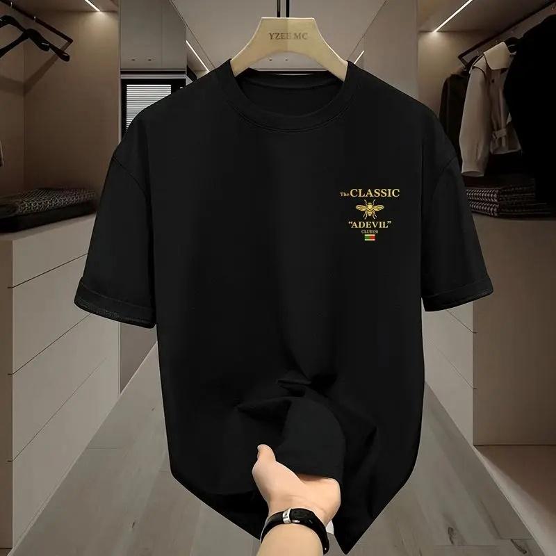 High Quality Cotton Short Sleeved T-shirt 2025 Summer Sports and Leisure Round Neck Loose and Versatile T-shirt Trend