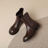 Krazing Pot Microfiber Autumn Winter Shoes Low Heels Size 43 Chelsea Boots Back Solid Color Preppy Style Ankle Boots