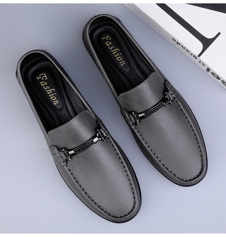 Men's Leather Slip-On Loafers - Casual Flat Driving Shoes In Large Sizes