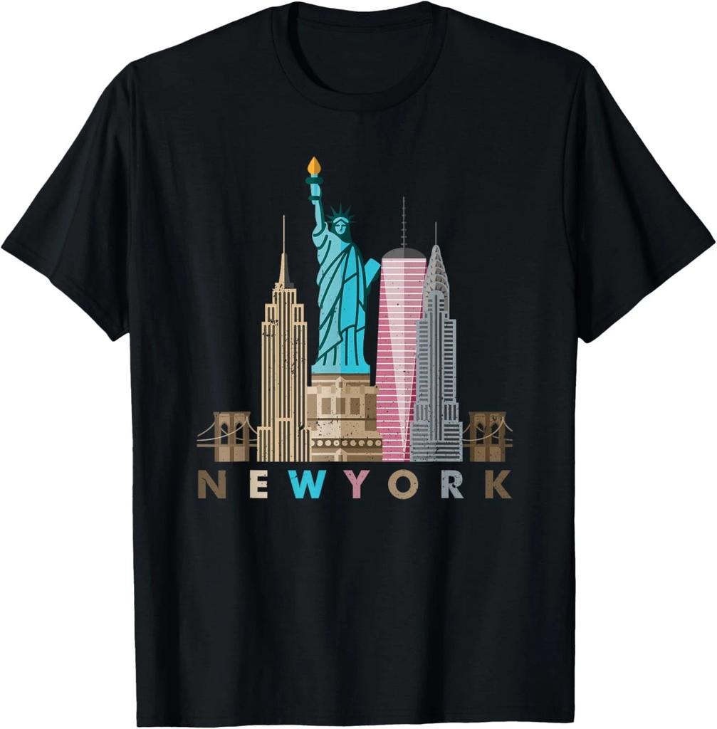 NYC New York City Skylines Statue of Liberty T- Shirt