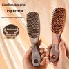 Portable Transparent Boar Bristle Comb Anti-Frizz Fluffy Hair Comb Scalp Massage Comb for Women with Long Hair