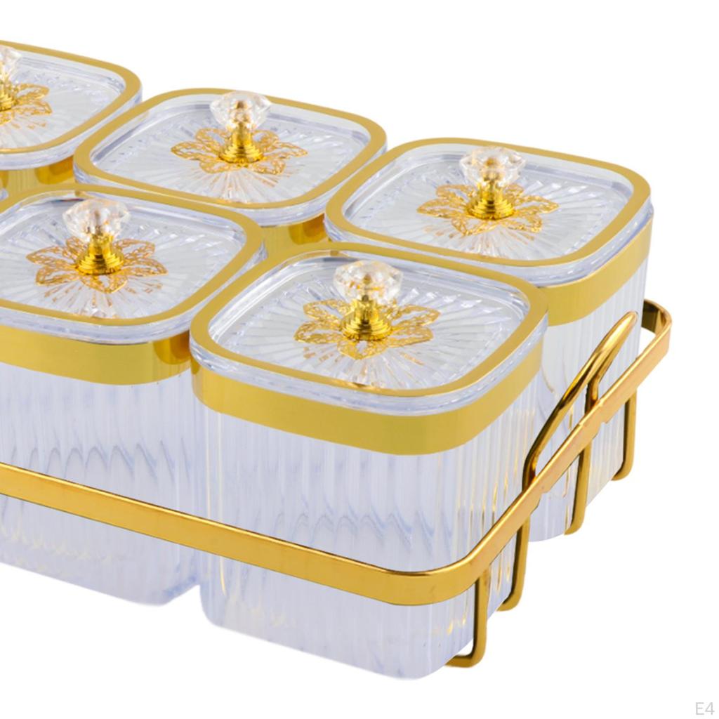 Dried Fruit Plate Appetizer Serving Tray Nordic Divided Dishes Candy Nuts Dish with Lid for