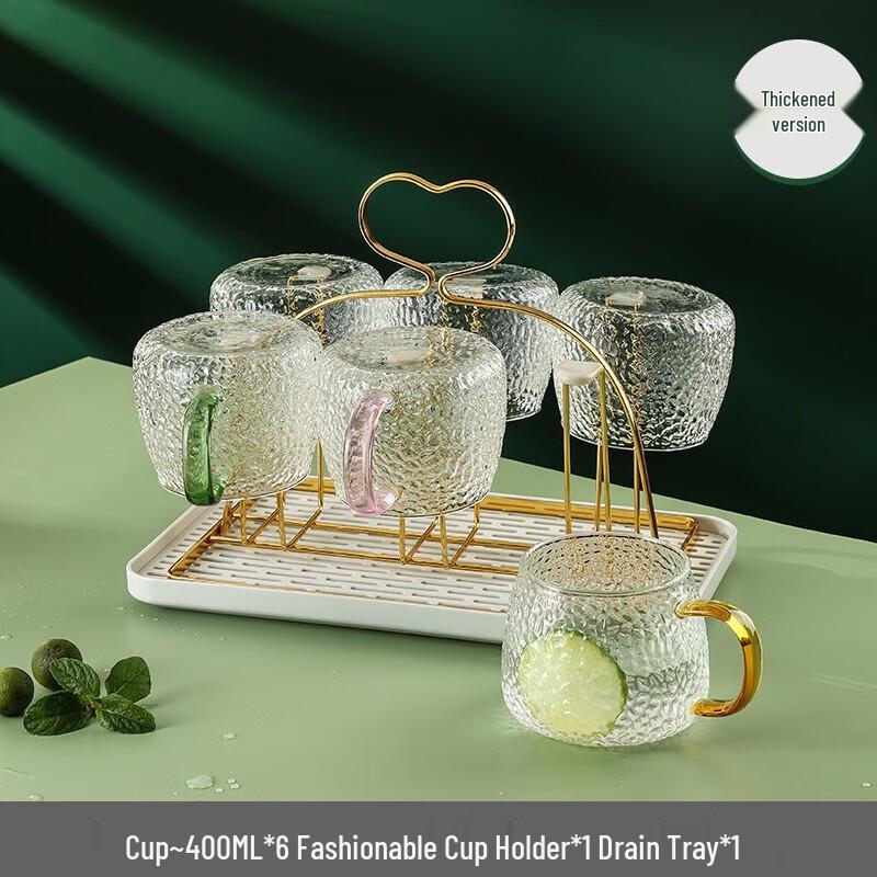 Zhuopu Hammered Heat-Resistant Glass Cup Set