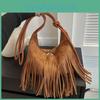 Fashionable Fringe Shoulder Bag With Zipper Closure