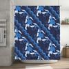 Blue and white flowers shower curtain waterproof bathroom decor modern style pattern home accessories wall hanging fabric made i