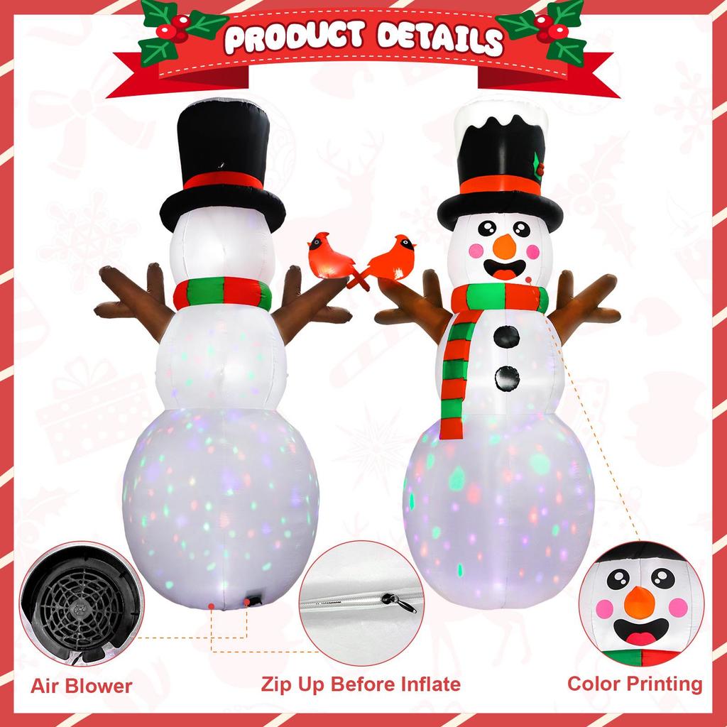 12FT Luminous Christmas Festival Snowman Inflatable Decoration