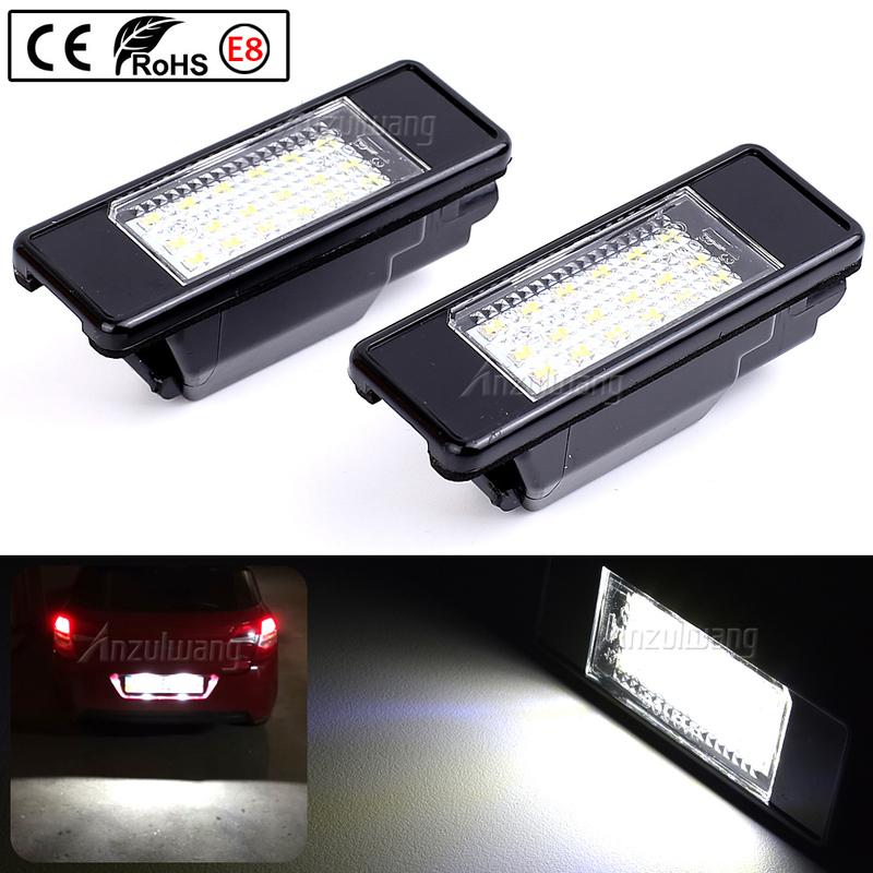 Für Peugeot 106 207 307 308 406 407 508 Für CITROEN C3 C4 C5 C6 C8 2x 6000K Auto Hinten 18 LED SMD Kennzeichenleuchte Lampe