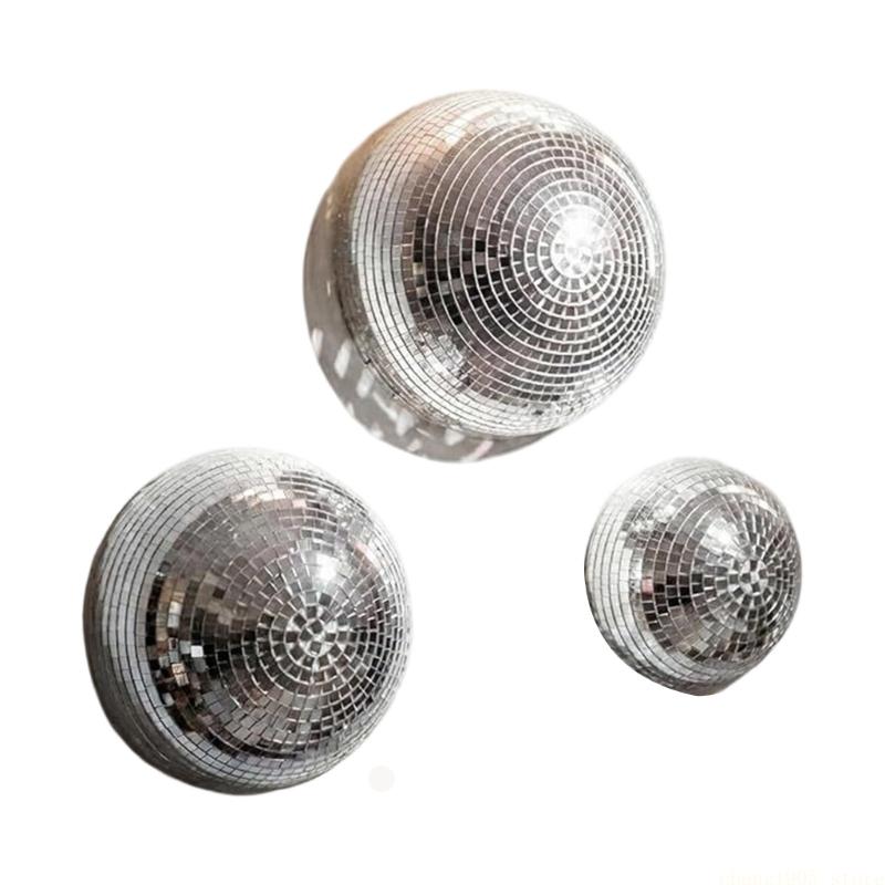 QX2E Set of 3 Half Disco Ball Wall Decoration for Party Backdrops and Room Styling