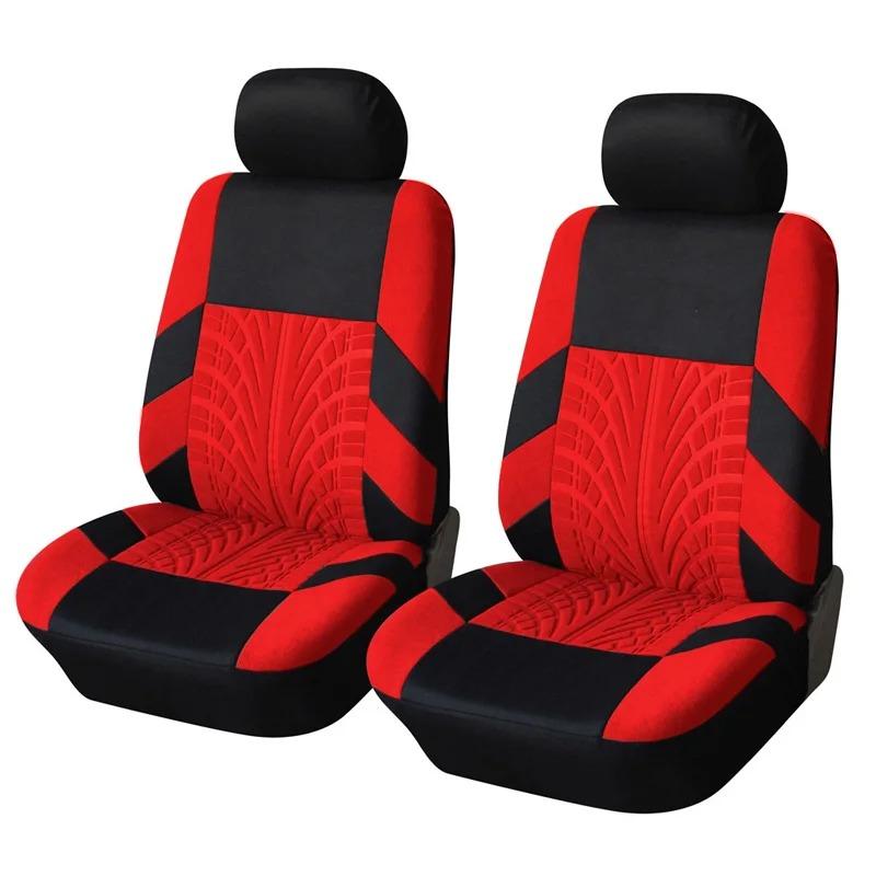 2 Premium Front Car Seat Covers with Removable Headrests - Universal Fit, Filled with Soft Polyester Foam, Breathable and Durabl