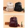 Stylish Pu Leather European Retro Casual Backpack For Women Soft Zipper Closure