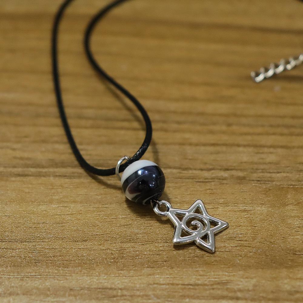 Sweet Cool Star Swirl Necklace with Tassel - Simple Spiral Pattern