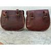 Bag Motorcycle Luggage Black Pouch Tool Panniers Two Pcs Leather Saddle Side
