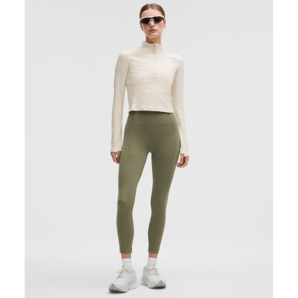 Lululemon It S Rulu Cropped Half Zip  Chevron Updated Light Ivory