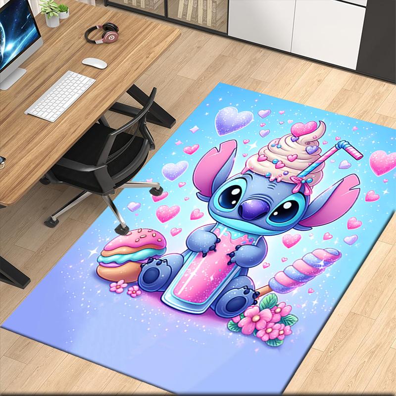 Stitch Printed Carpet, for Office Chair Living Room Bedroom Kitchen Room Decor Gifts.