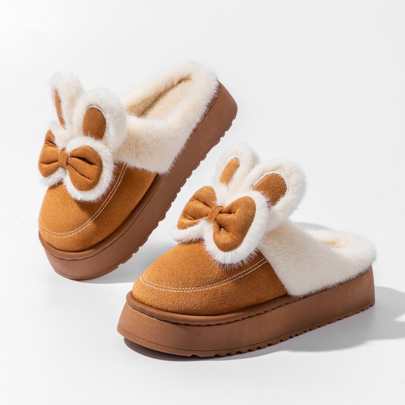 Cute Rabbit Cotton Slippers Autumn and Winter New Indoor Home Thick-soled Plush Warm Plush Cotton Shoes