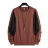 Fashion Men's Splicing Top Casual Loose Trend Long-sleeved T-shirt Color Matching Spring and Autumn Men's Sweater