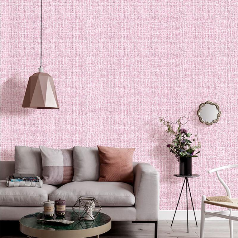 50cm*5m 3D Self-adhesive Thicken Waterproof Wallpaper Linen Textured Pure Color Home Decorative Refurbished Sticker