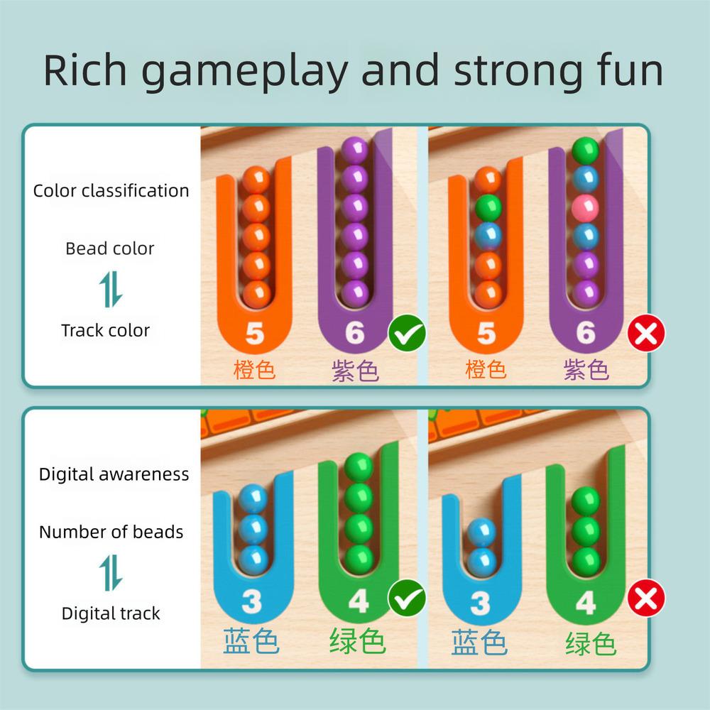 Montessori Toys, Magnetic Color and Number Maze, Wooden Toys for Kids Ages 2 to 8, Fine Motor Skills Toys for Boys and Girls