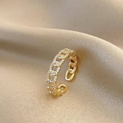 Trendy Geometric Zircon Twist Open Ring - Hot-Selling Fashion Statement